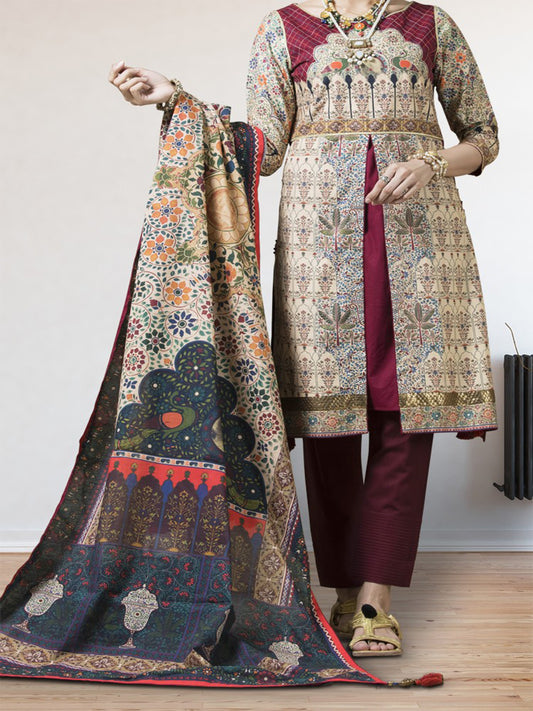 Natural Cambric 2Pc Unstitched - AWP-203