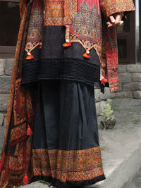 Red Khaddar + Linen 3Pc Stitched - AWP-210