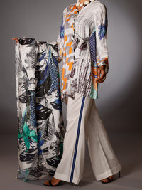 Grey Silk Jacquard 3Pc Stitched - AWP-3PS-263