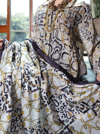 Black & Gold Viscose Silk 3Pc Stitched - AWP-3PS-265
