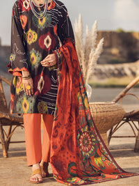 Black Cambric 3 Piece Unstitched - AWP-3PS-323