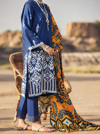 Blue Cambric 3 Piece Stitched - AWP-3PS-324