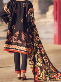 Black Cambric 3 Piece Unstitched - AWP-3PS-328