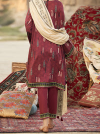 Maroon Cambric 3Pc Unstitched - AWP-3PS-329