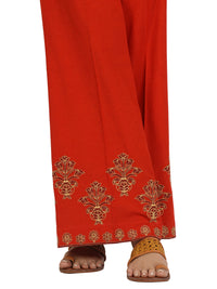 Red Women Trouser - AL-T-493