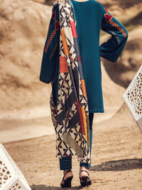 Blue Karandi 3Pc Stitched - AWP-3PS-351