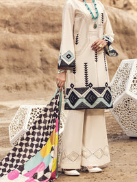 Off White Karandi 3Pc Unstitched - AWP-3PS-353