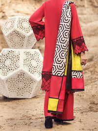 Red Karandi 3Pc Stitched - AWP-3PS-355