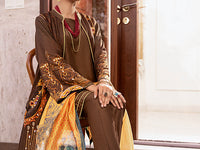 Brown Raw Silk 3Pc Stitched - AWP-3PS-362