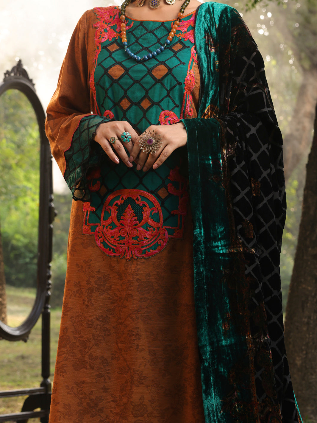 Mustard Slub Viscose Stitched 3Pc - AWP-3PS-440