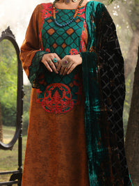 Mustard Slub Viscose Stitched 3Pc - AWP-3PS-440