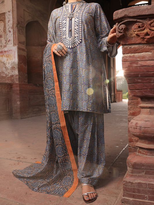 Blue Cambric Stitched 3Pc - AWP-3PS-501
