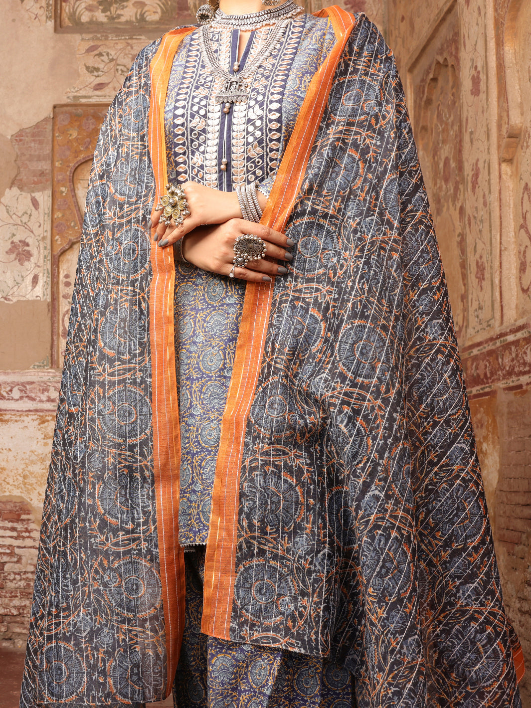 Blue Cambric Stitched 3Pc - AWP-3PS-501