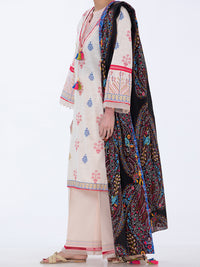 Off White Khaddar Unstitched 3Pc - AWP-3PS-515