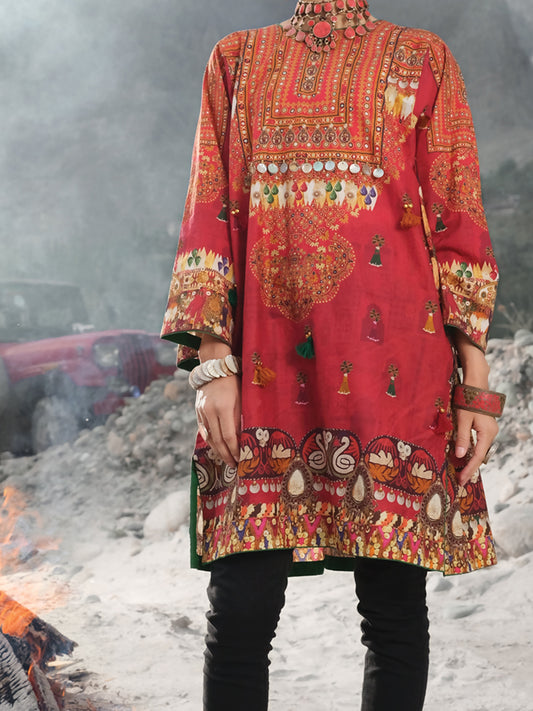 Red Cambric Tunic - LK-231