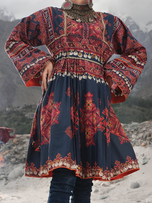 Navy Blue Cambric Tunic - LK-235
