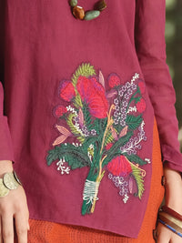 Purple Khaddar Tunic - LK-237