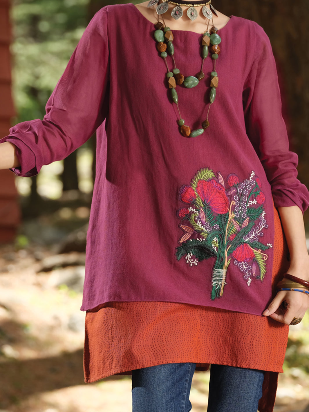 Purple Khaddar Tunic - LK-237