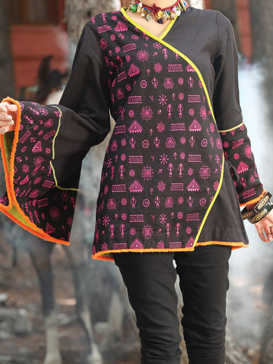 Black Khaddar Tunic - LK-239