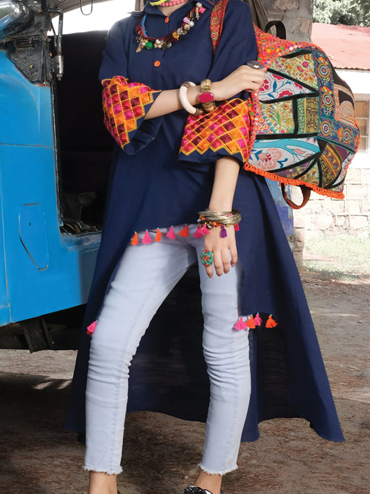 Blue Khaddar Tunic - LK-240