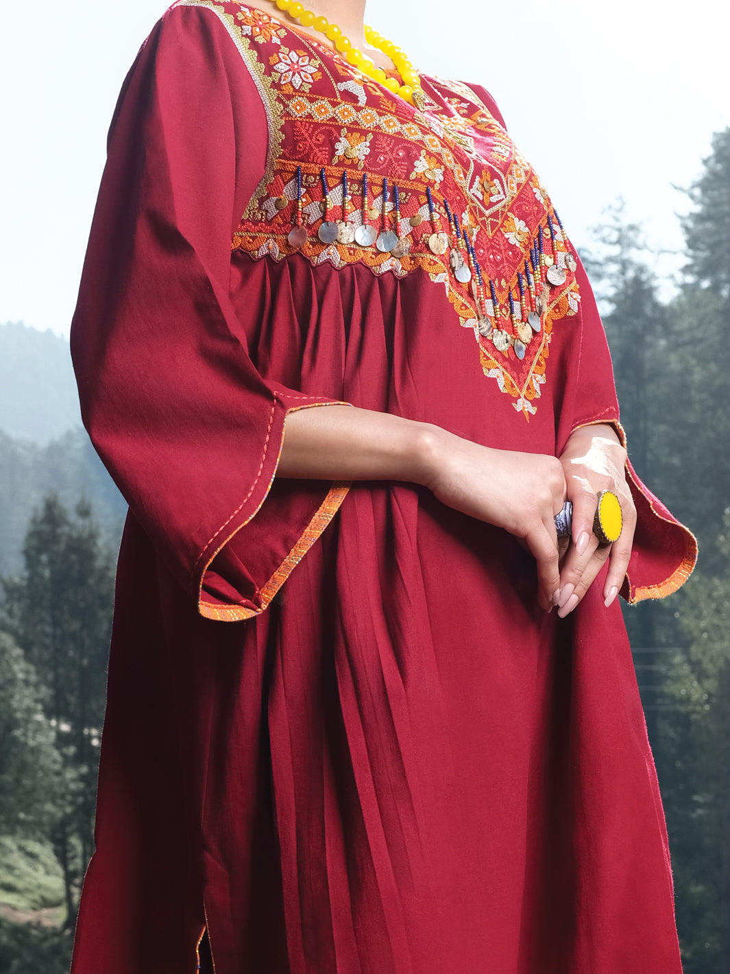Maroon Karandi Tunic - AWP-LK-289