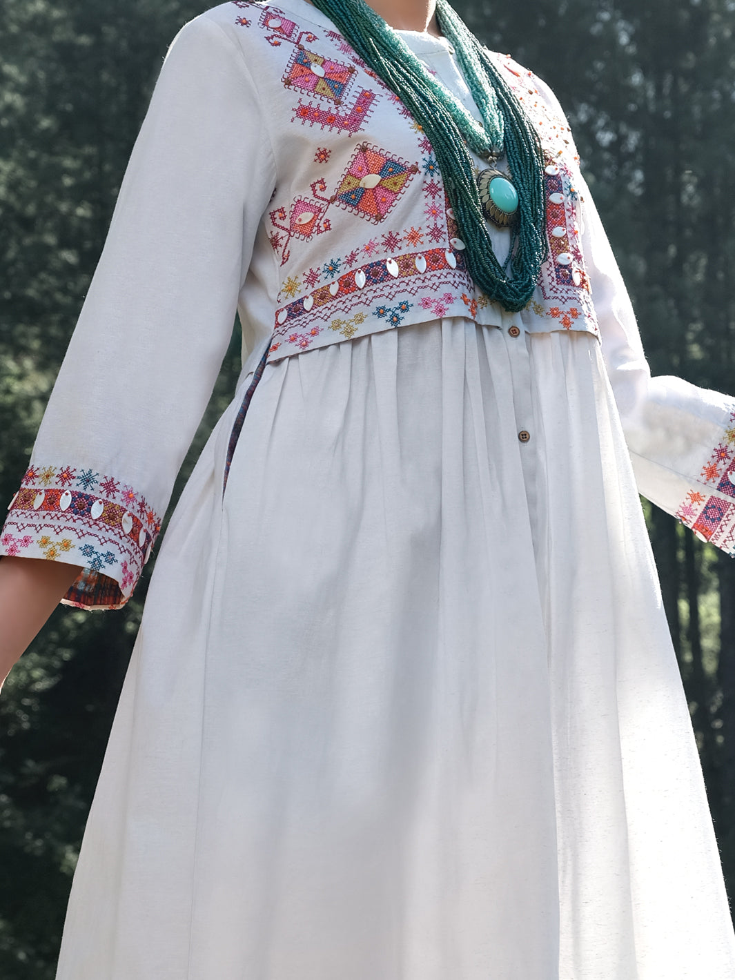 Off White Karandi Tunic - AWP-LK-290