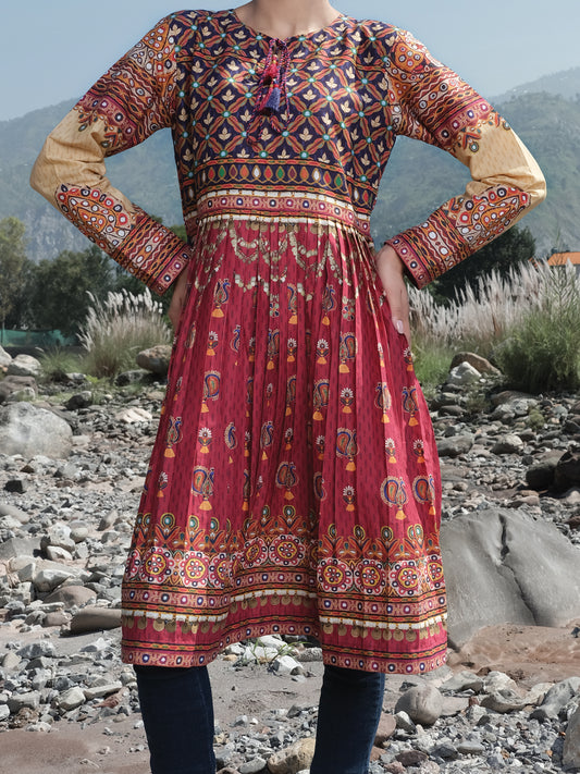 Maroon Cambric Tunic - AWP-LK-298