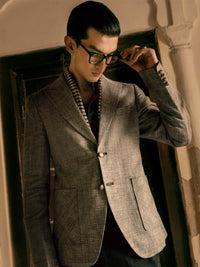 Dark Grey Linen Blazer - AL-BLR-003