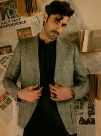 Dark Grey Linen Blazer - AL-BLR-003