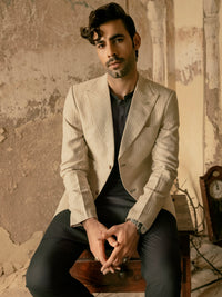 Beige Linen Blazer - AL-BLR-004