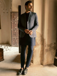 Blue Linen Blazer - AL-BLR-006