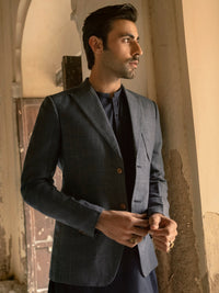 Blue Linen Blazer - AL-BLR-006