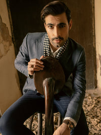 Blue Linen Blazer - AL-BLR-006