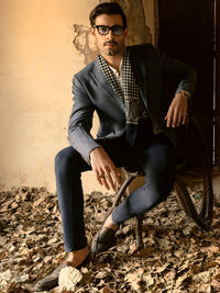 Blue Linen Blazer - AL-BLR-006