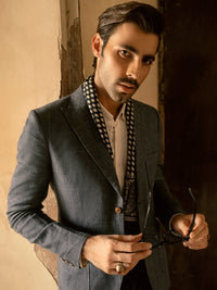 Blue Linen Blazer - AL-BLR-006
