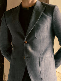 Blue Linen Blazer - AL-BLR-006