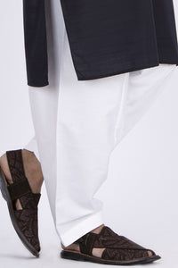 White Cotton Silk Shalwar - AL-MS-CS-012