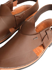 Brown Leather Peshawari Chappal - MFW-HC-093