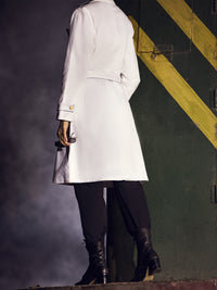 Off White Twill Cotton Jacket - AWP-JT-383