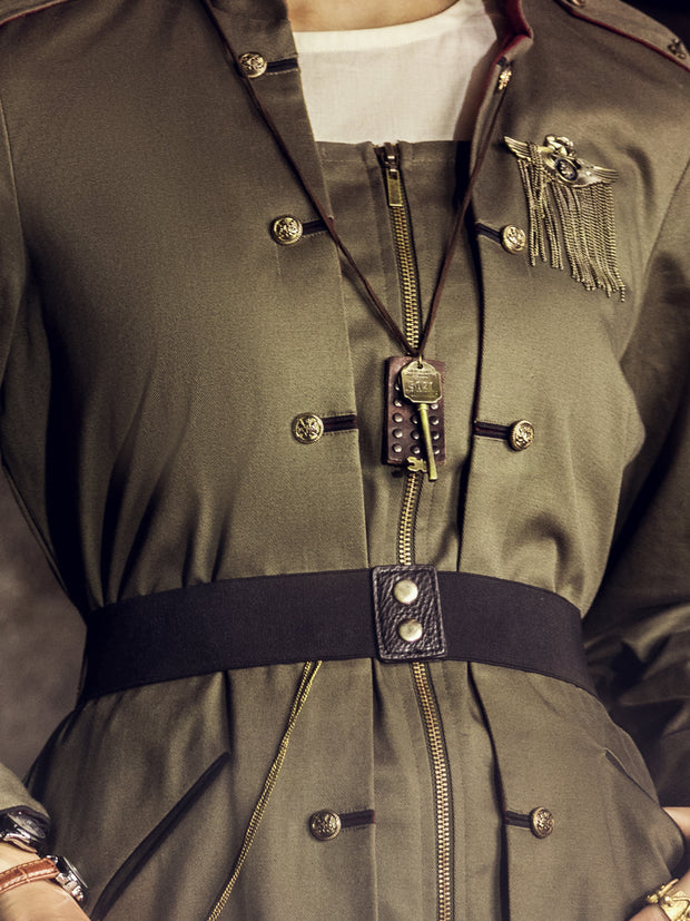 Army Green Twill Cotton Jacket - AWP-JT-384