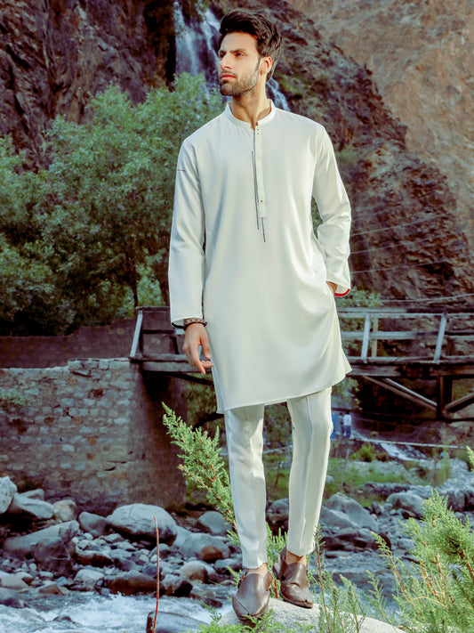 Off White Blended Kurta - AL-K-1030