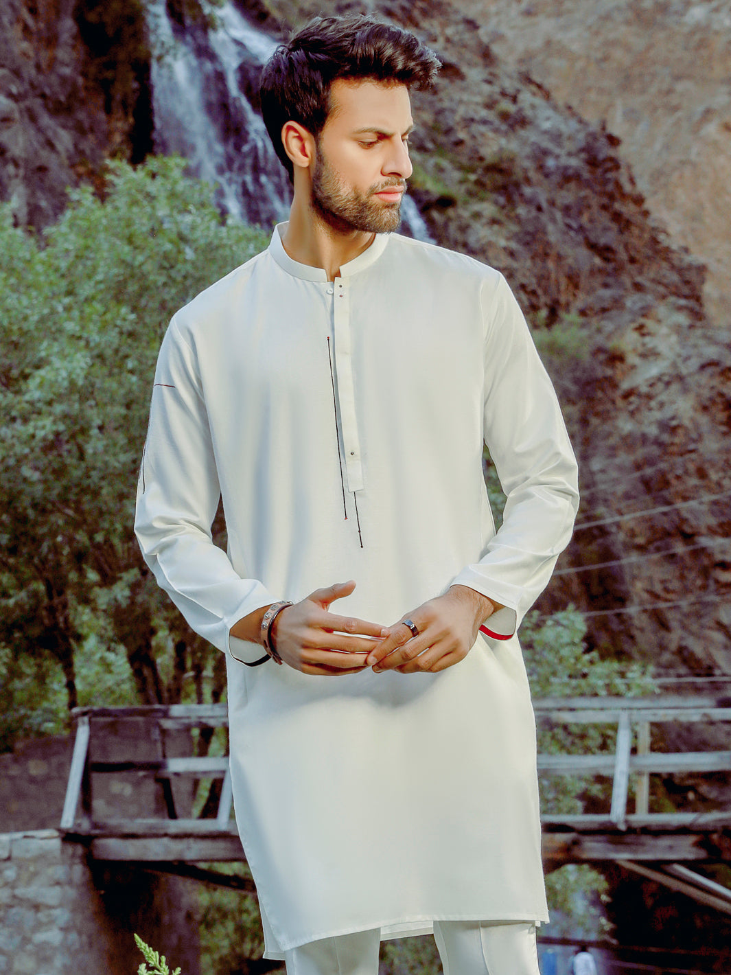 Off White Blended Kurta - AL-K-1030