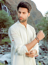 Off White Blended Kurta - AL-K-1030