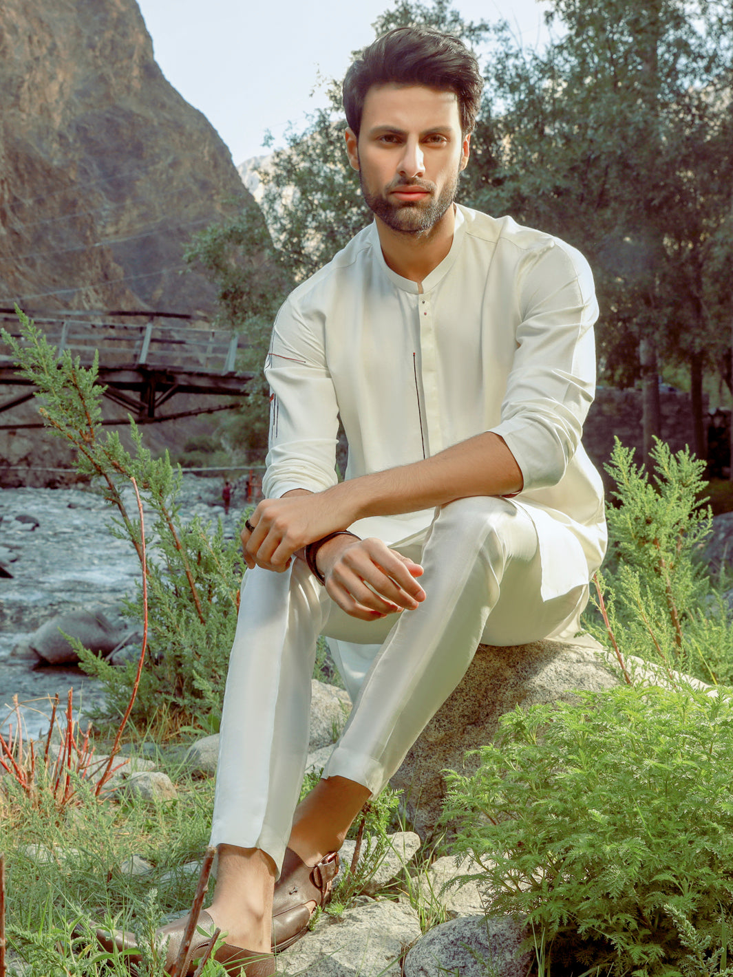Off White Blended Kurta - AL-K-1030