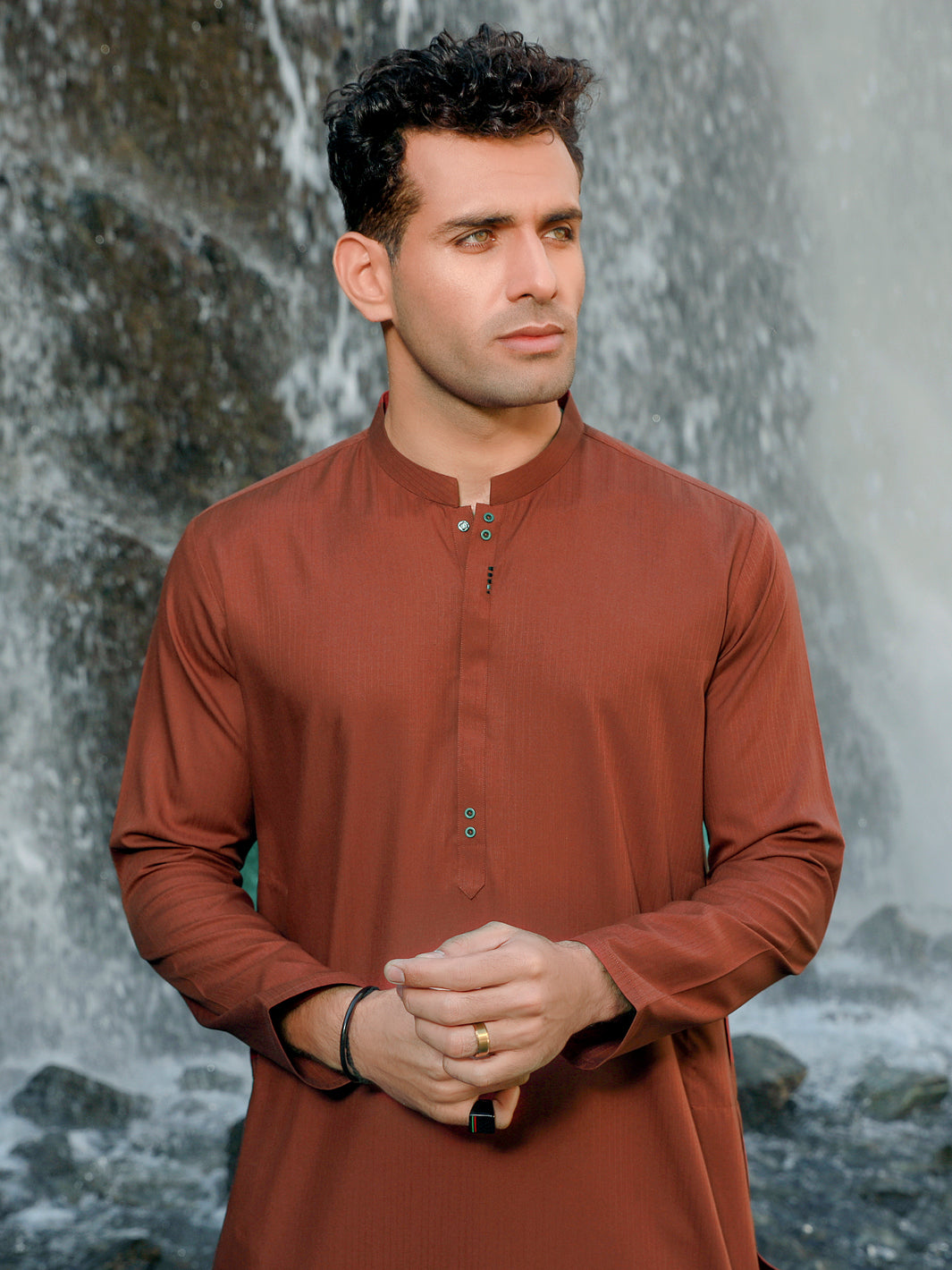 Red Blended Kurta - AL-K-1038