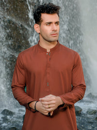 Red Blended Kurta - AL-K-1038
