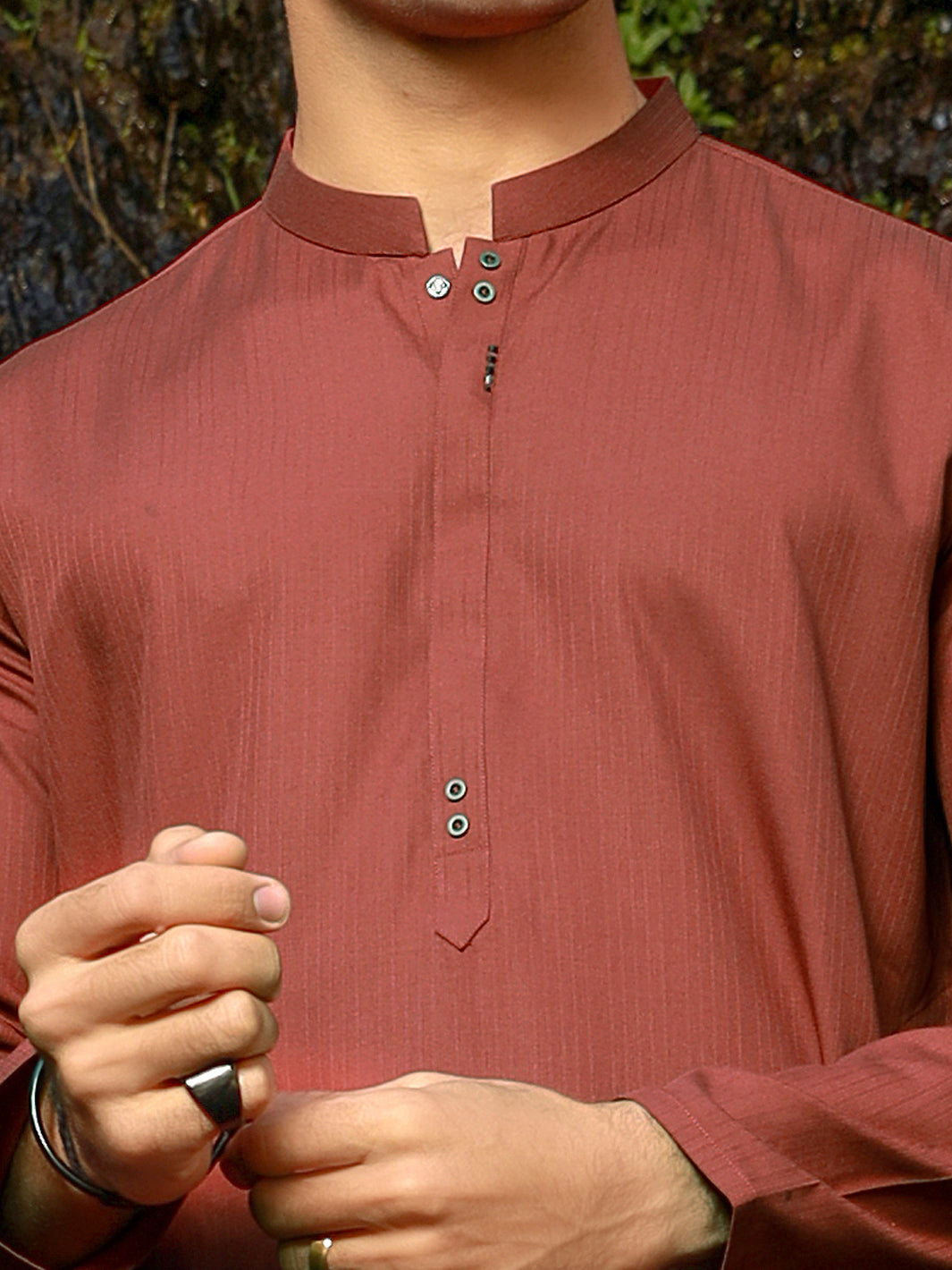 Red Blended Kurta - AL-K-1038