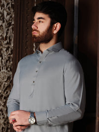 Ash Blue Blended Kameez Shalwar - ALWA-KS-193