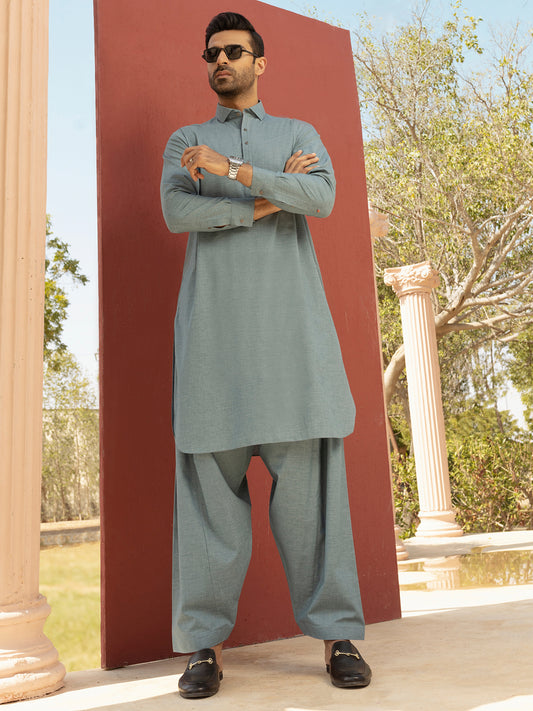 Blue Kameez Shalwar - ALWA-KS-266