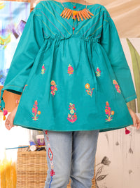 Teal Cambric Kurti - ALT-LK-1006